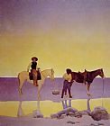 Maxfield Parrish Famous Paintings - Cowboys' Hot Springs, Arizona